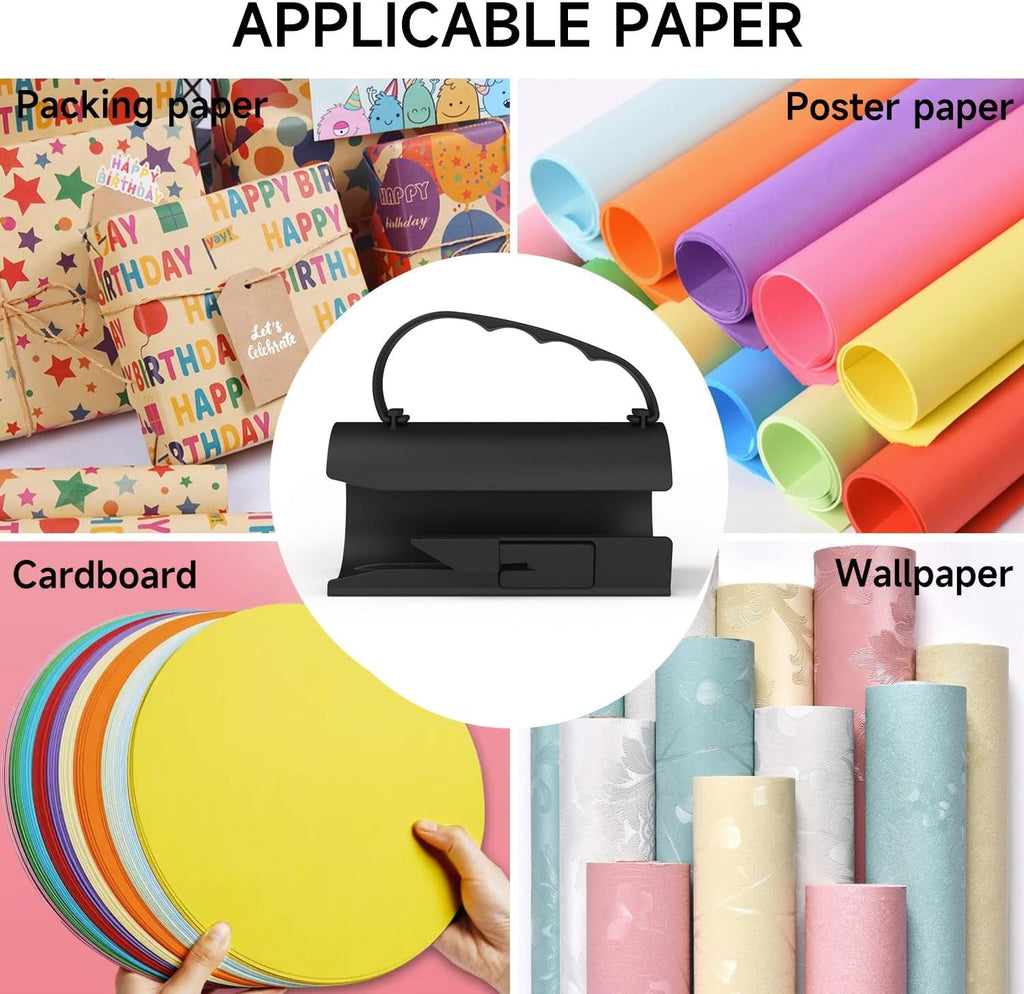 1 Pack Wrapping Paper Cutter - Wrapping Paper Roll Cutter Sliding Cutter with Handle Push - Wrapping Paper Roll Cutting Tools - Easy Slide Wrapping Paper Cutter Trimmer - Halloween Christmas Gifts