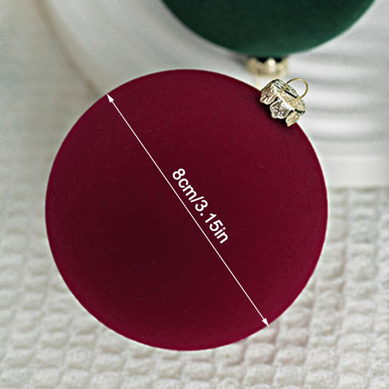 12X Velvet Christmas Balls Xmas Tree Hanging Bauble Ornament Party Decorations
