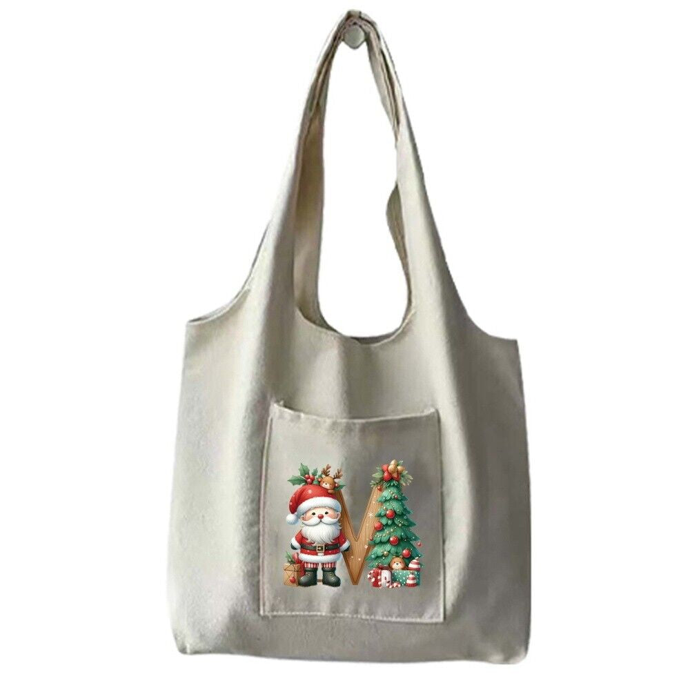 Christmas Gift Canvas Shopping Bag Shoulder Tote Shopper Bag Reusable Handbag UK