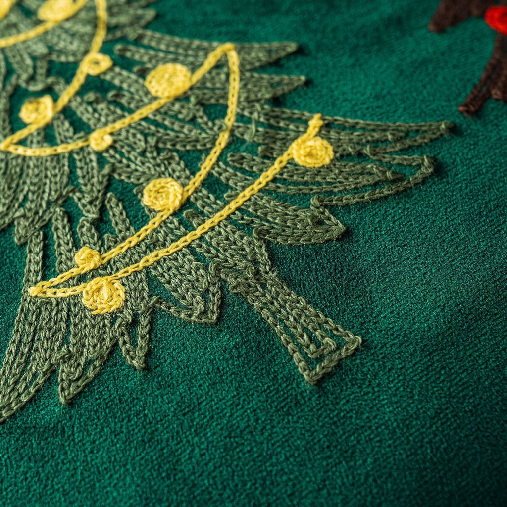 UK Velvet Christmas Cushion Cover Xmas Pillow Case Home Decor Christmas Tree 18"