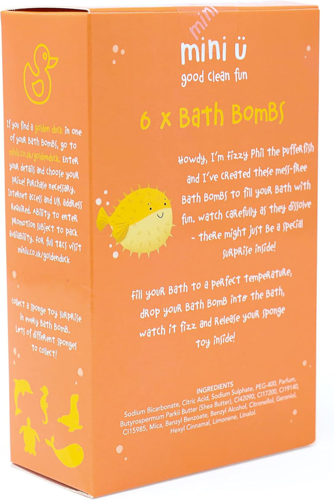 Kids Bath Bombs with Toys inside - Shea Butter Infused Bath Bombs for Kids with Kiwi, Blueberry, Melon, Vanilla, Mango, & Banana Scents - Set of 6
