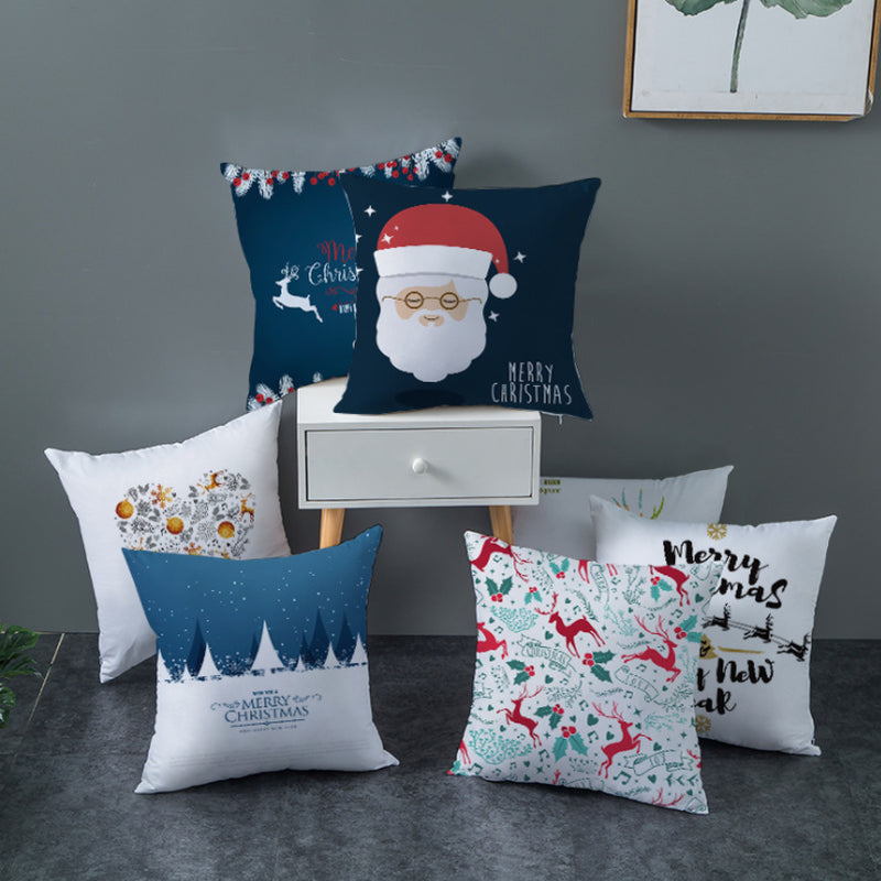 NEW 2025 CHRISTMAS NEW YEAR POLYESTER CUSHION COVER PILLOW CASE HOME SOFA DECOR