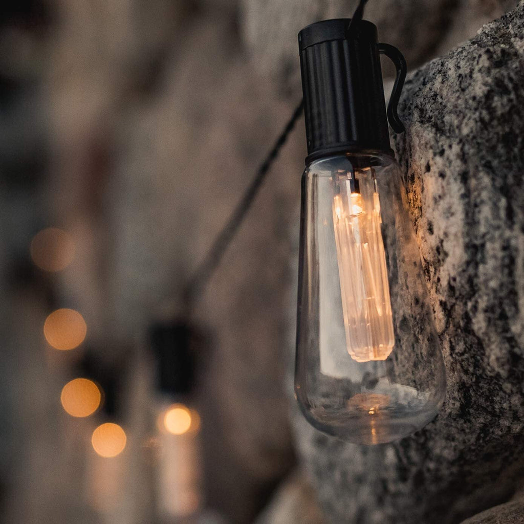 20LED Solar Powered Retro Bulb String Lights Garden Outdoor Fairy Christmas Lamp