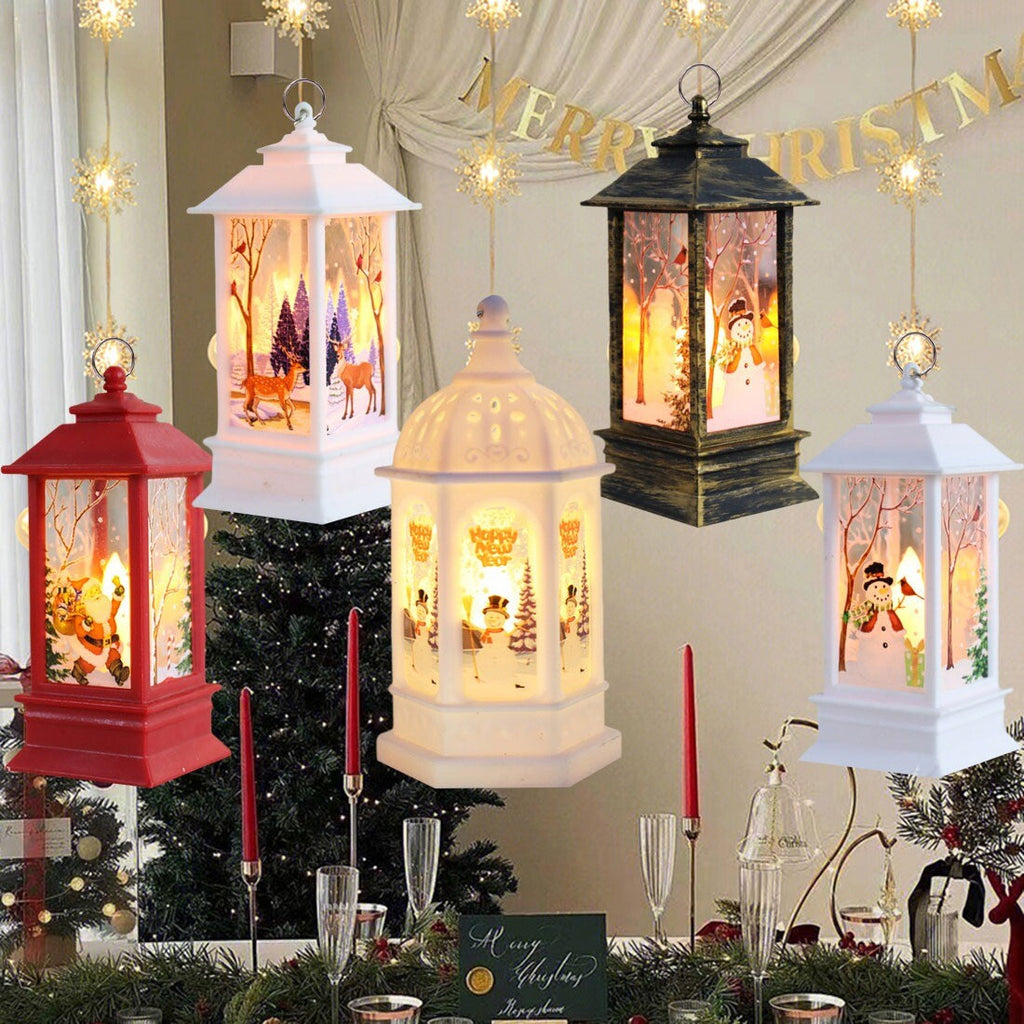 Outdoor Indoor Christmas Lantern Family Xmas Hanging LED Light Decor UK NEW