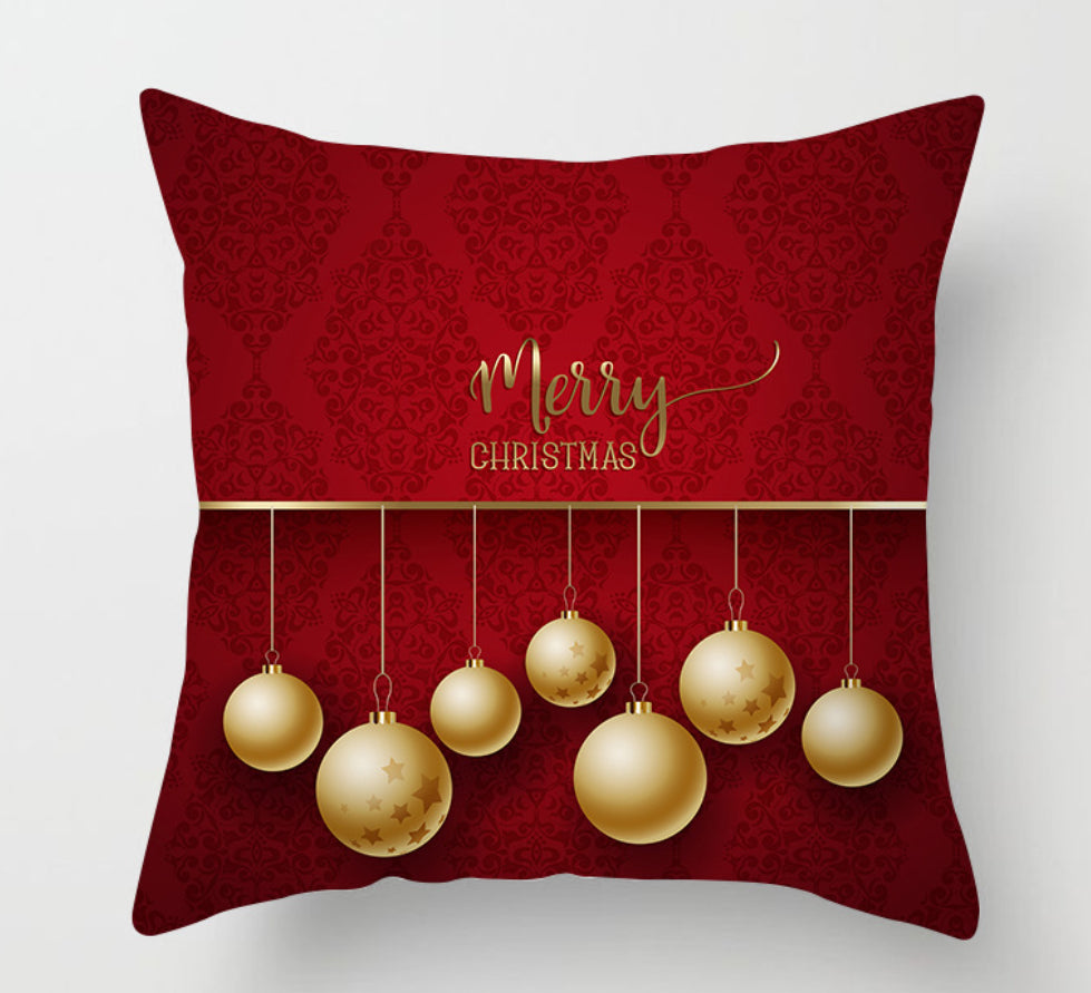 NEW 2025 CHRISTMAS NEW YEAR POLYESTER CUSHION COVER PILLOW CASE HOME SOFA DECOR