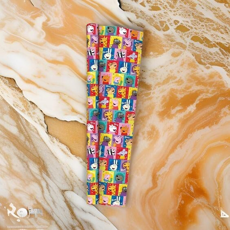 2 X Peppa Pig 2M Kids Gift Wrapping Paper Roll Girls Birthday Christmas Present