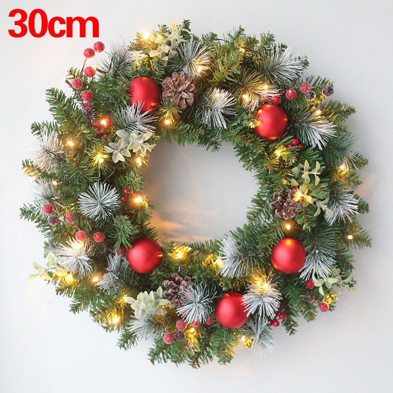 LED Christmas Wreath for Front Door Garland Christmas Xmas Ball Decor Outdoor Uk