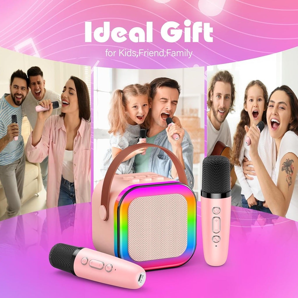 Karaoke Machine 2 Microphones, Birthday Gifts for Girls Toys Age 3-15 Year Old Girls Gifts Kids Microphone Toys for 3-12 Year Old Girls Birthday Early Teenage Girls Gifts