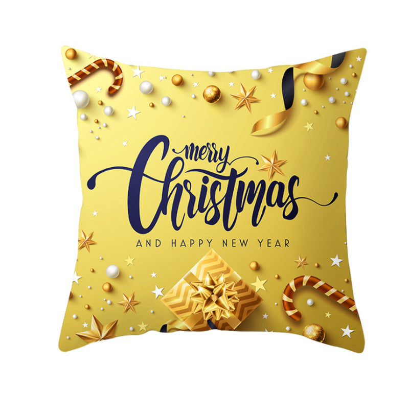 NEW 2025 CHRISTMAS NEW YEAR POLYESTER CUSHION COVER PILLOW CASE HOME SOFA DECOR