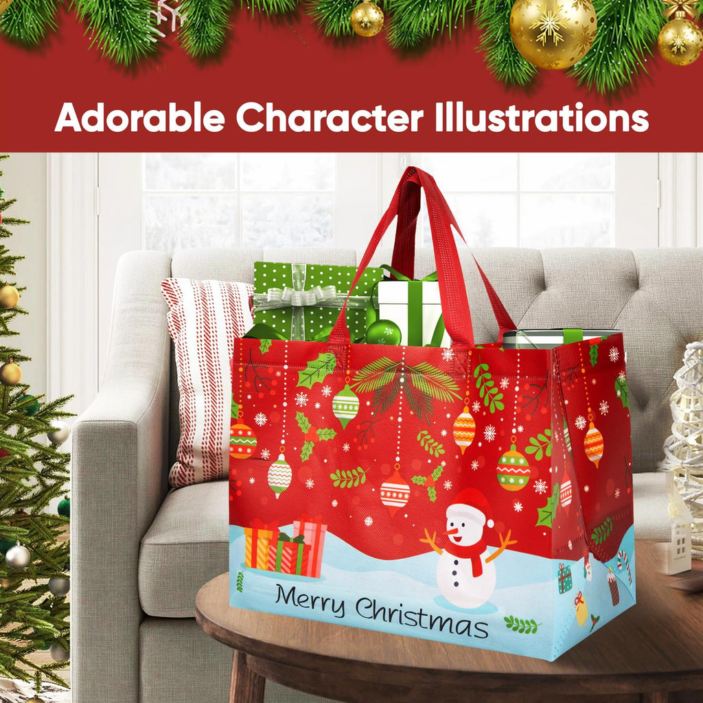 Christmas Gift Bags 12 Pack Tote Bag Non Woven Fabric Gift Party Present Bags