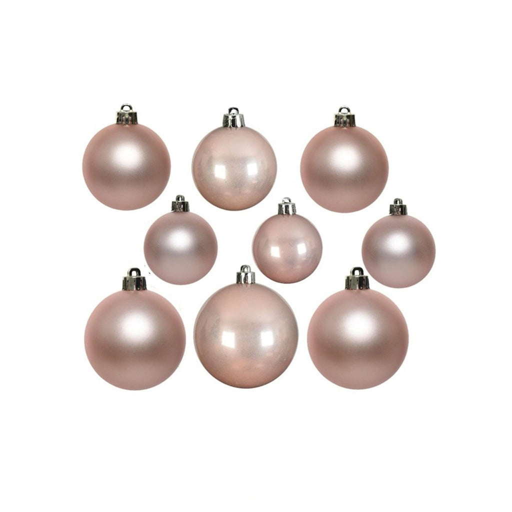 30 Blush Pink Christmas Tree Baubles Shatterproof Hanging Decoration 4Cm 5Cm 6Cm