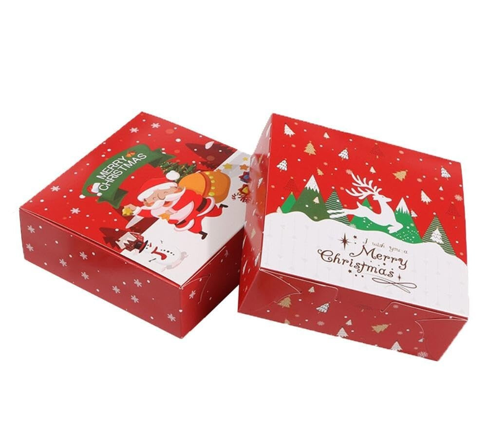 10PCS Christmas Cookie Boxes /Gifts Box Packaging Gifts