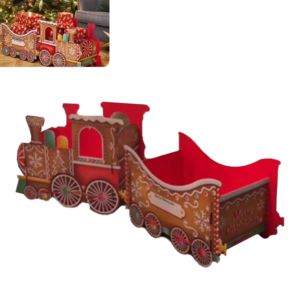 60Cm Santa Express Christmas Train Gift Holder Xmas Present Box Cardboard Train