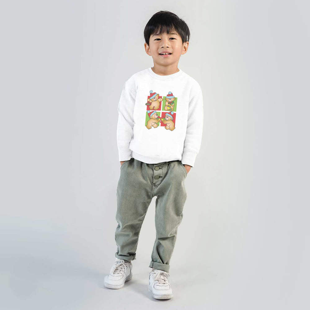 'Teddy Bear Christmas' Kid'S Sweatshirt / Sweater / Jumper (KW050280)