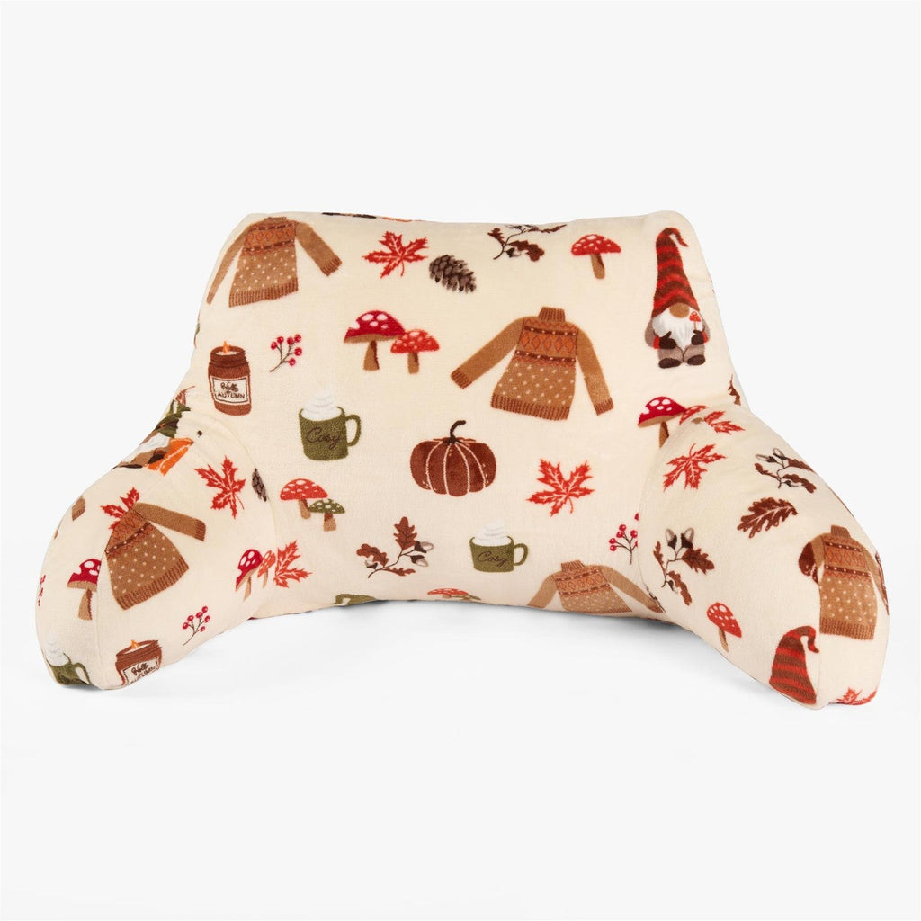Reading Pillow for Bed Sofa, Autumn Novelty Cuddle Cushion with Arms Super Soft