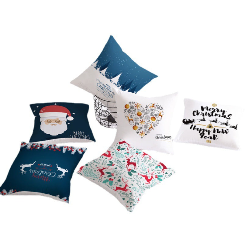 NEW 2025 CHRISTMAS NEW YEAR POLYESTER CUSHION COVER PILLOW CASE HOME SOFA DECOR