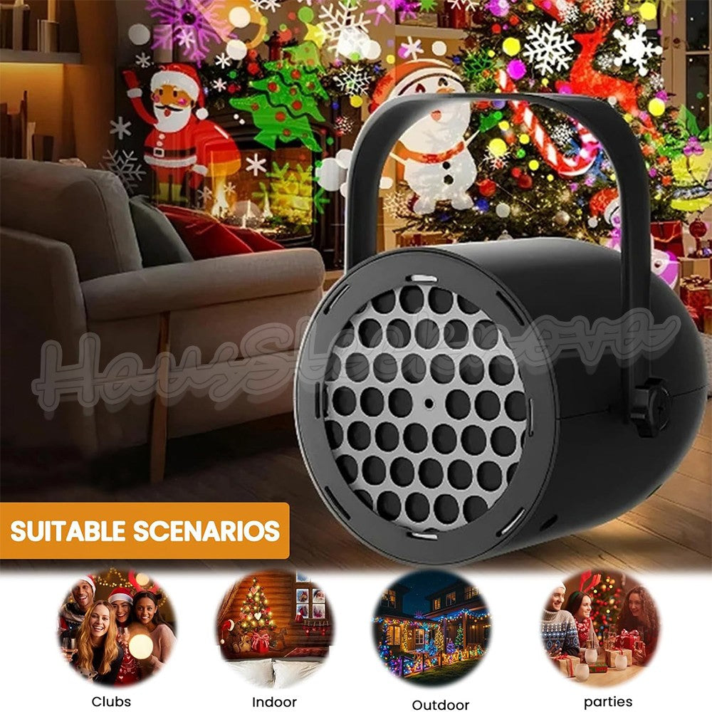 Christmas LED Laser Projector Light Snowflake Elk Party Lamp Outdoor Landscape