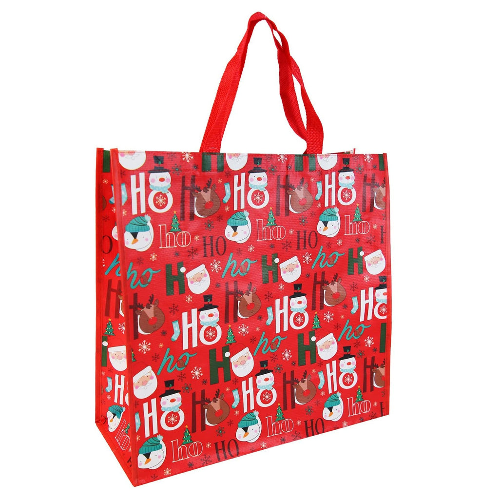 Large Christmas Gift Bag Xmas Presents Woven 45Cm X 45Cm - Ho Ho Ho