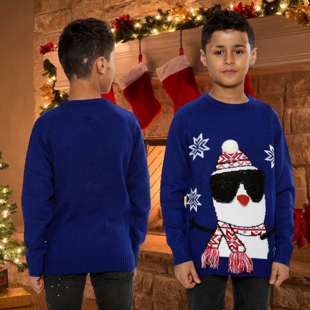 Boys Christmas Jumper 3D Kids Unisex Xmas Santa Snowman Penguin Pullover Sweater