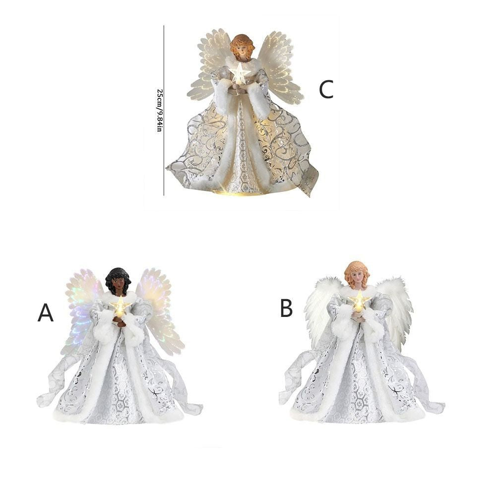 Christmas Angel Fairy Tree Topper Festive Xmas Tree Tops Ornament Decor Gift