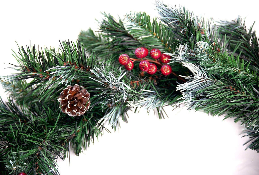 Best Artificial 12Ft Deluxe Frosted Christmas Garland & 100 Bright White Lights