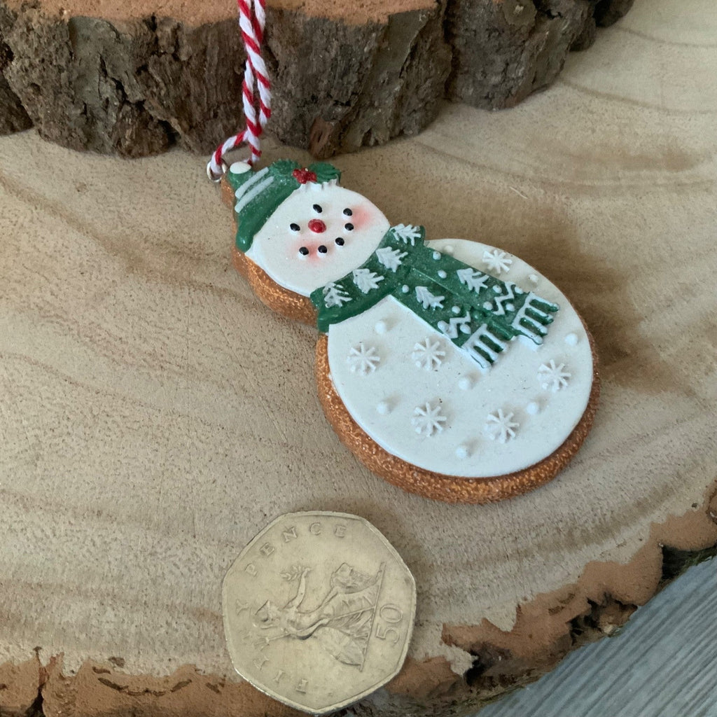 Iced Gingerbread Style Cookie Christmas Decoration Robin Jumper Gisela Graham