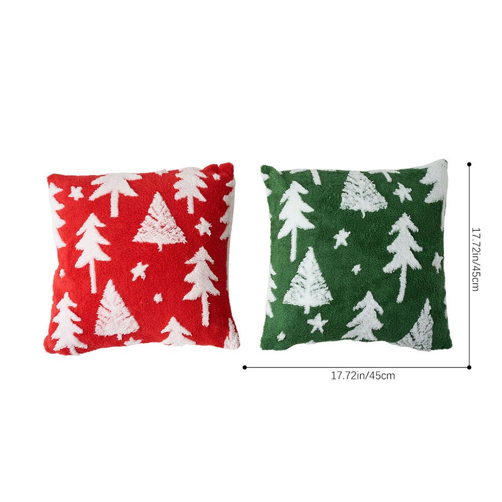 UK Christmas Santa Snowflake Cushion Plush Pillow Case Christmas Home Decor 2PCS