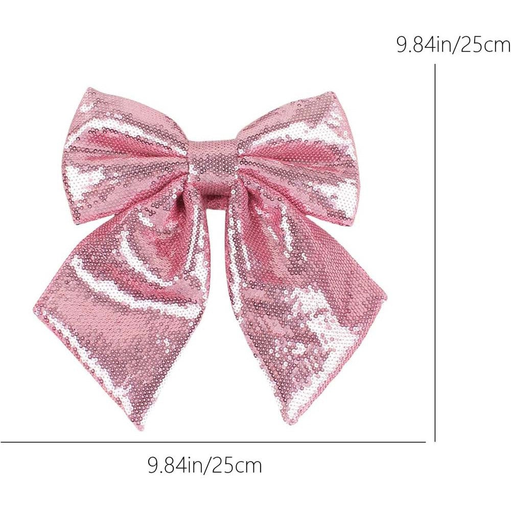 Large Glitter Christmas Bow Elegant Bowknot Ornaments Christmas Tree Decorations