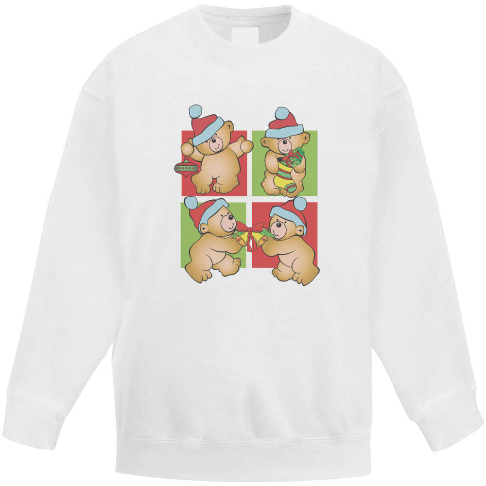 'Teddy Bear Christmas' Kid'S Sweatshirt / Sweater / Jumper (KW050280)