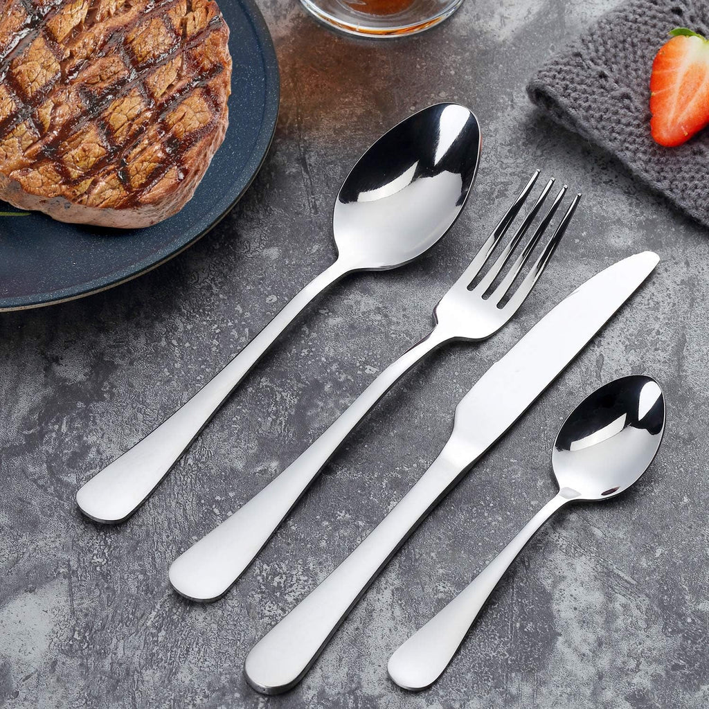 Cutlery Set,  32 Piece Stainless Steel Flatware Set, Tableware Silverware Set with Spoon Knife and Fork Set, Service for 8, Dishwasher Safe/Easy Clean, Mirror Polished