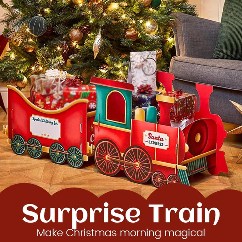 60Cm Santa Express Christmas Train Gift Holder Xmas Present Box Cardboard Train