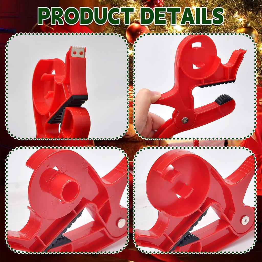 2Pcs Wrapping Paper Cutter, Wrapping Paper Holder, Tabletop Gift Wrapping Tool with Tape Dispenser, Gift Wrap Clamp for Christmas Birthdays Gifts Packaging