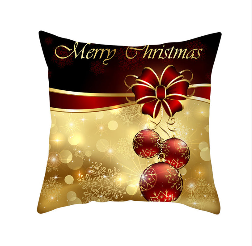 NEW 2025 CHRISTMAS NEW YEAR POLYESTER CUSHION COVER PILLOW CASE HOME SOFA DECOR
