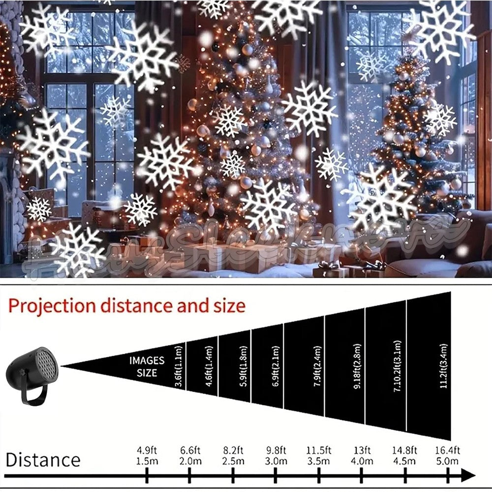 Christmas LED Laser Projector Light Snowflake Elk Party Lamp Outdoor Landscape
