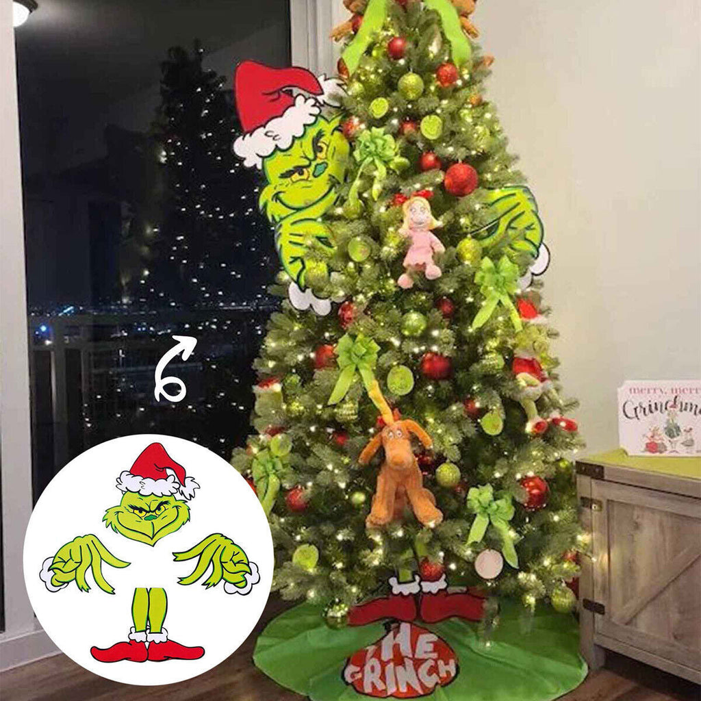 4PCS Large Grinch Christmas Tree Decoration Hatents Insert Creative Xmas Gifts