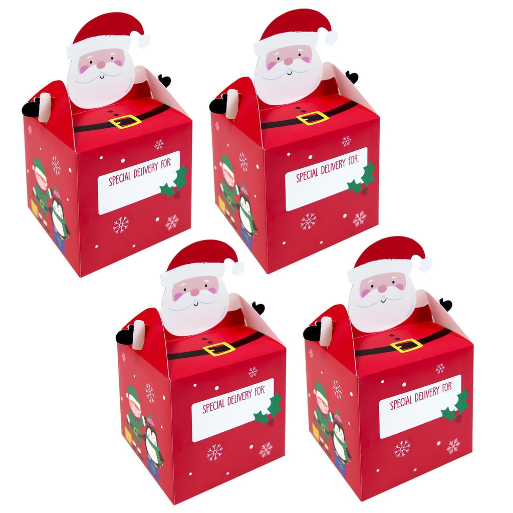 Christmas 4 Pack Treat Boxes 19Cm X 10Cm X 10Cm 100% Recyclable