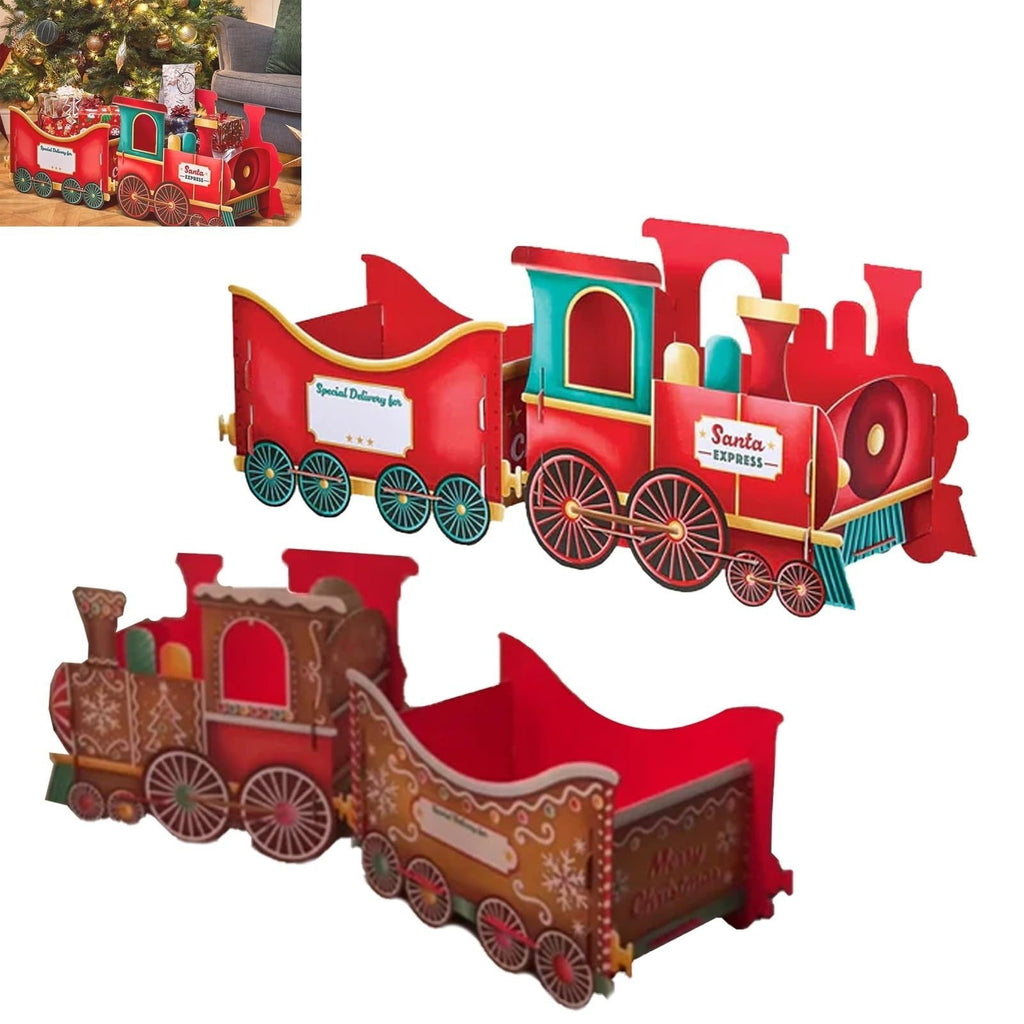 60Cm Santa Express Christmas Train Gift Holder Xmas Present Box Cardboard Train
