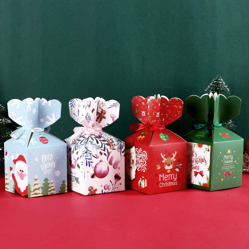 12 PCS Christmas Apple Packaging Box Child Cartoon Packing Boxes