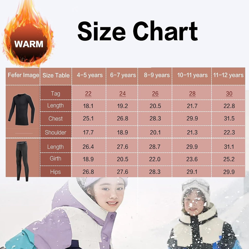 Kids' Boys Base Layer Set Thermal Sports Underwear Gym Athletic Shirt Tights Top & Bottom Sets