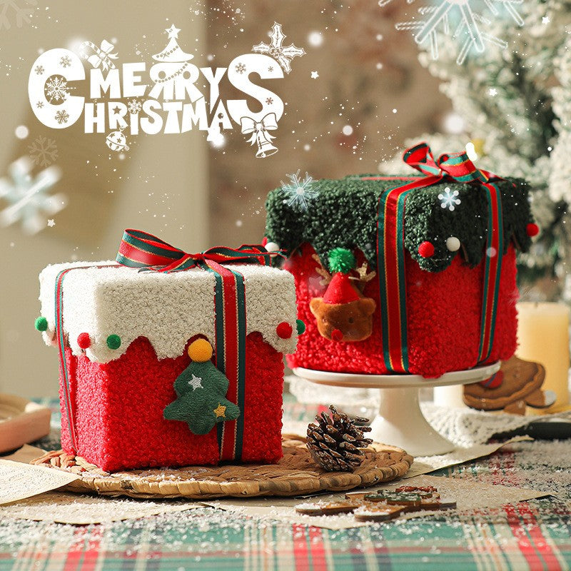 Christmas Gift Packaging Box Thickened Flannel Christmas Gift Empty Box