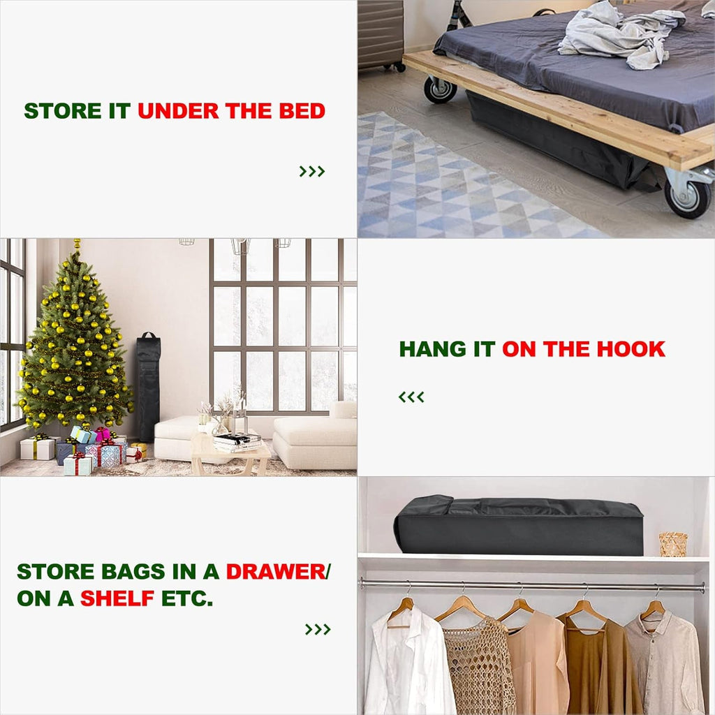 2 Christmas Wrapping Paper Storage Bag- Durable Fabric Wrapping Paper Roll Gift Wrap Storage Bag Box for Rolls,79X14X14Cm
