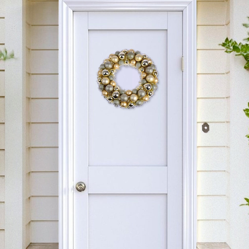 Christmas Wreath Tinsel Bauble Decorative Hanging Door Wall Winter Xmas D�Cor