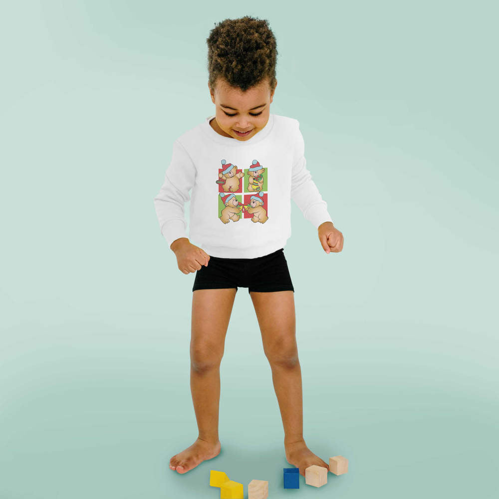 'Teddy Bear Christmas' Kid'S Sweatshirt / Sweater / Jumper (KW050280)