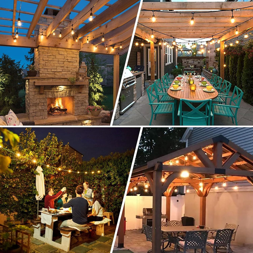 98FT Outdoor String Lights Mains Powered 30 Bulbs Garden String Festoon Lights⭐️