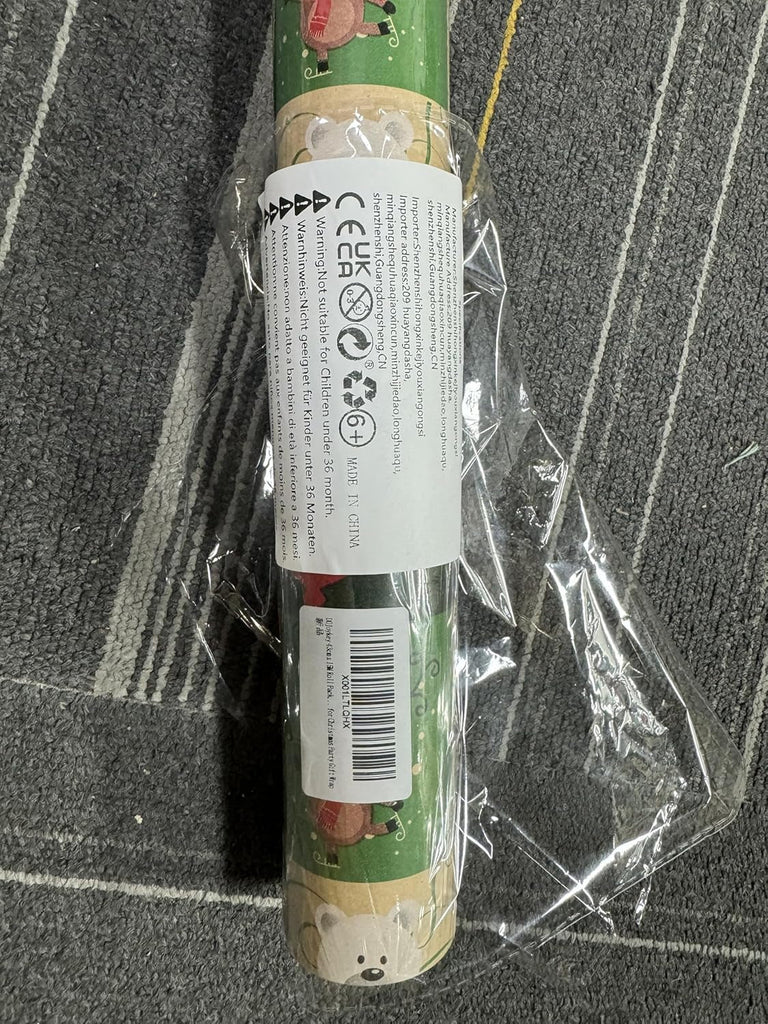 43Cm X 15M Roll Package Christmas Wrapping Paper, Kraft Paper Printed with Christmas Pattern Recyclable Wrapping Paper for Xmas Party Gift Wrap