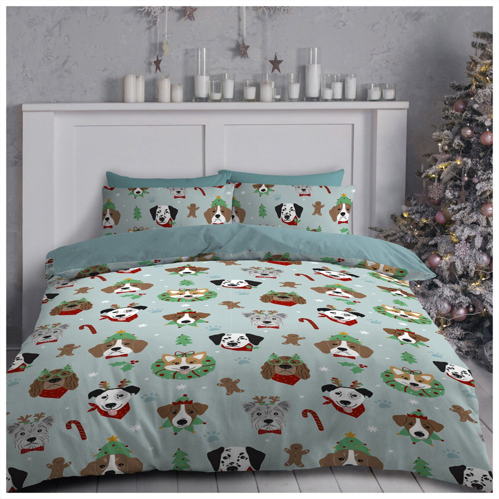 Christmas Duvet Cover Teddy Bedding Reversible Quilt Set Single Double Size UK
