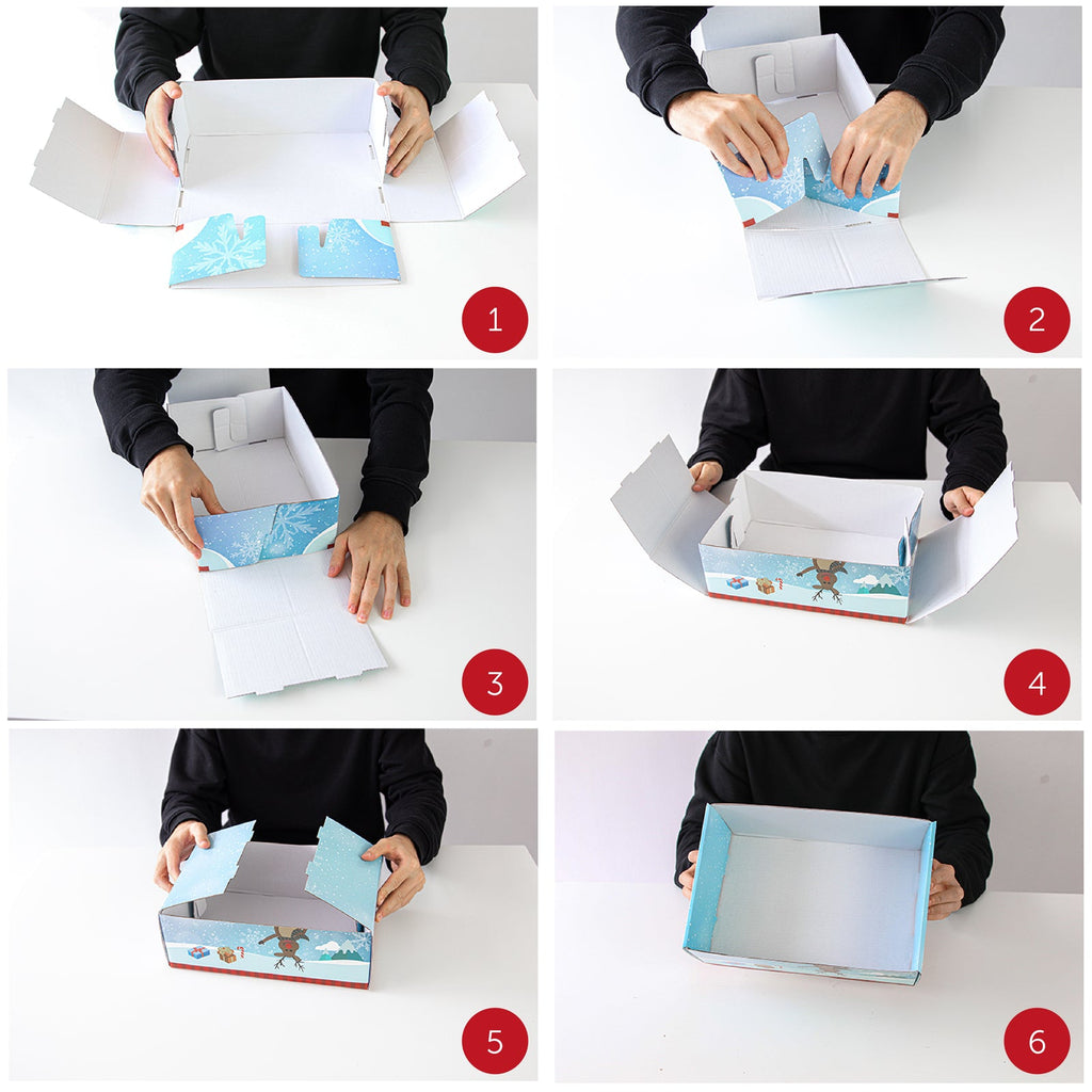 PACK of 6 CHRISTMAS EVE BOX CHRISTMAS GIFT BOX XMAS WRAPPING 32 X 21 X 11Cm