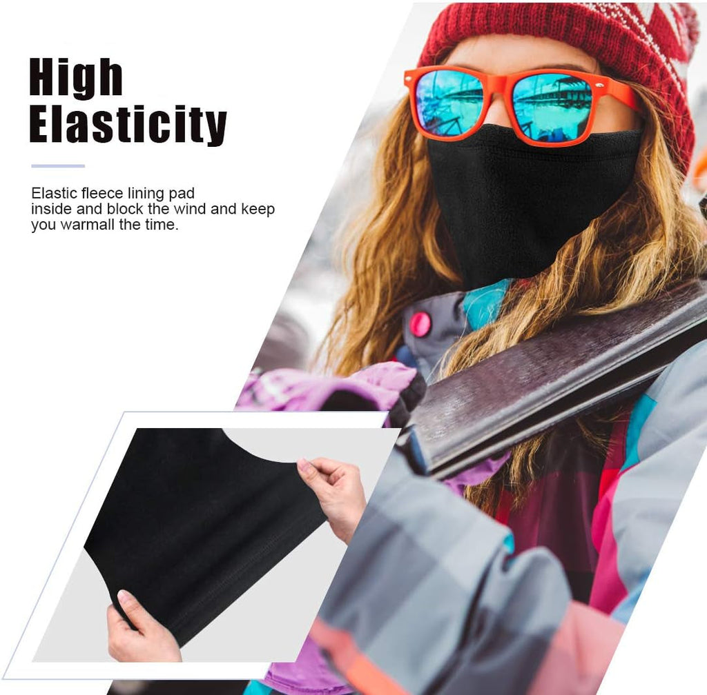Neck Warmer Snood for Men & Women,Winter Neck Gaiter Fleece Bandana Face Covering Mask Windproof Neck Scarf Neckwear for Outdoor Sports Motorcycle Skiing Running Cycling