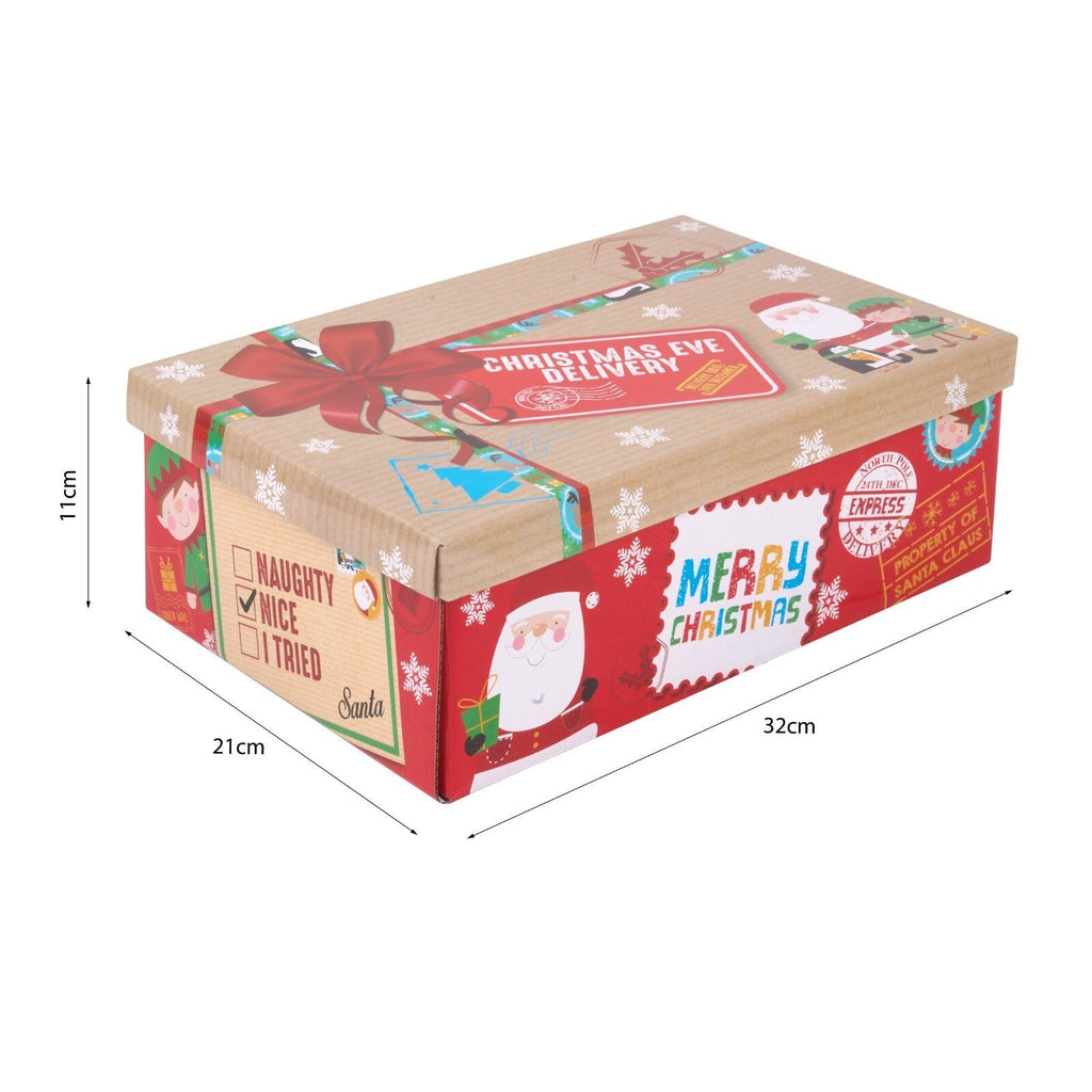 Christmas Eve Gift Box Xmas Festive Favour Kids Secret Santa Filler Medium Crate