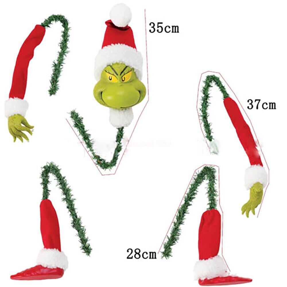 Grinch Arm Leg Head Ornaments Holder Christmas Tree Decorations Xmas Party Gift